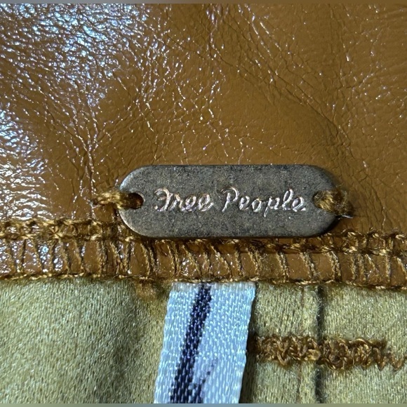 Free People Pants Star Crossed Lovers Faux Leather Vegan NWOT Size 12 - Picture 13 of 16